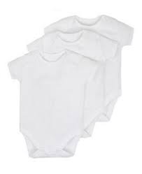 HALF SLEEVE WHITE BODY SUIT PK OF 3